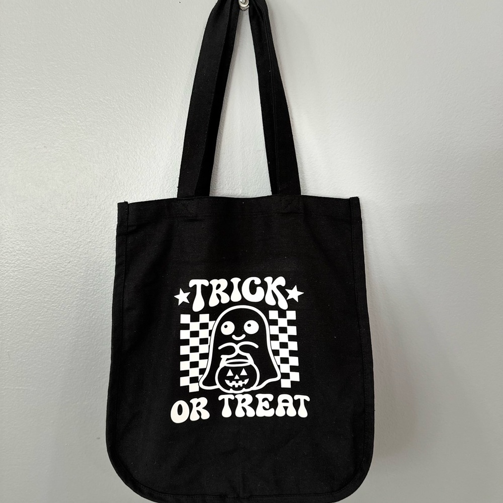 Black Trick or Treat Tote Bag
